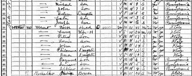 43-1930 Fed Census Muro Family Close-up